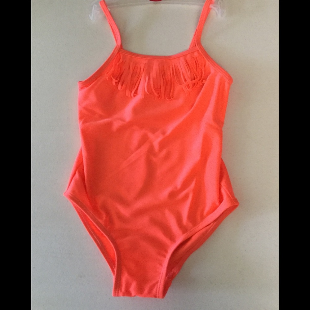 NWT SZ 4T hot coral fringe 1pc